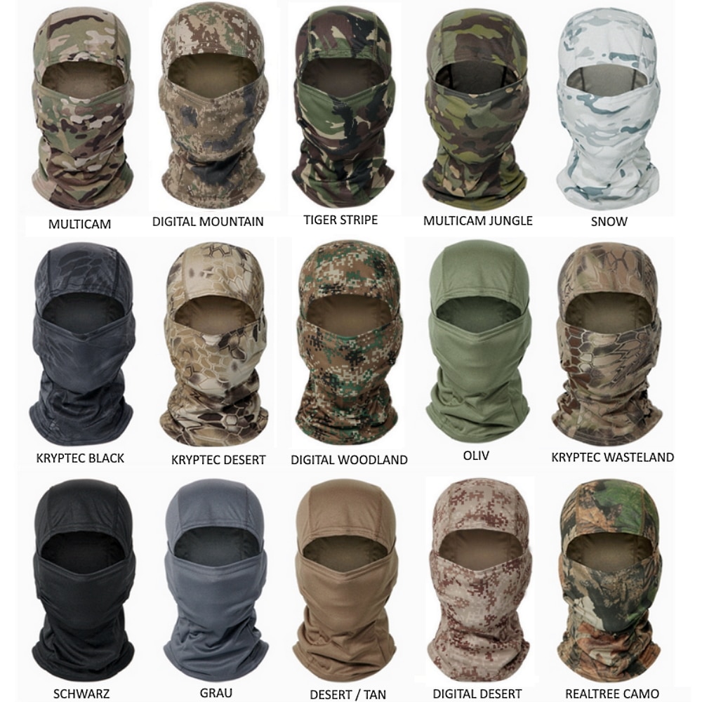 Sturmhaube, Sturmmaske, Balaclava - weiß camouflage 