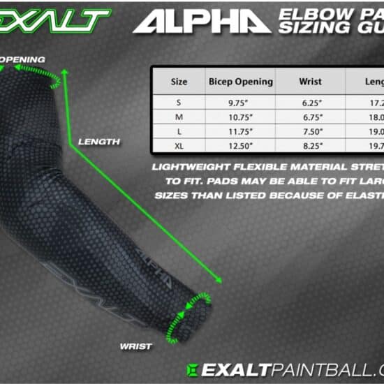 Exalt_Alpha_Elbow_Pads_Paintball_Ellenbogenschoner_size