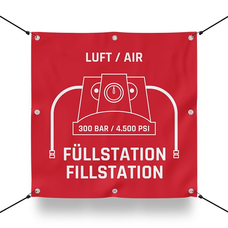 300 bar filling station sign for paintball field / airsoft field (60x60cm)