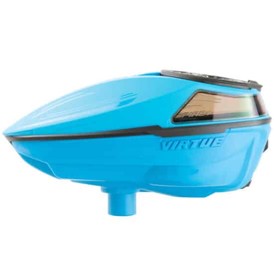 Virtue Spire V Paintball Hopper / Loader (Cyan/Black) Color Mix Edition