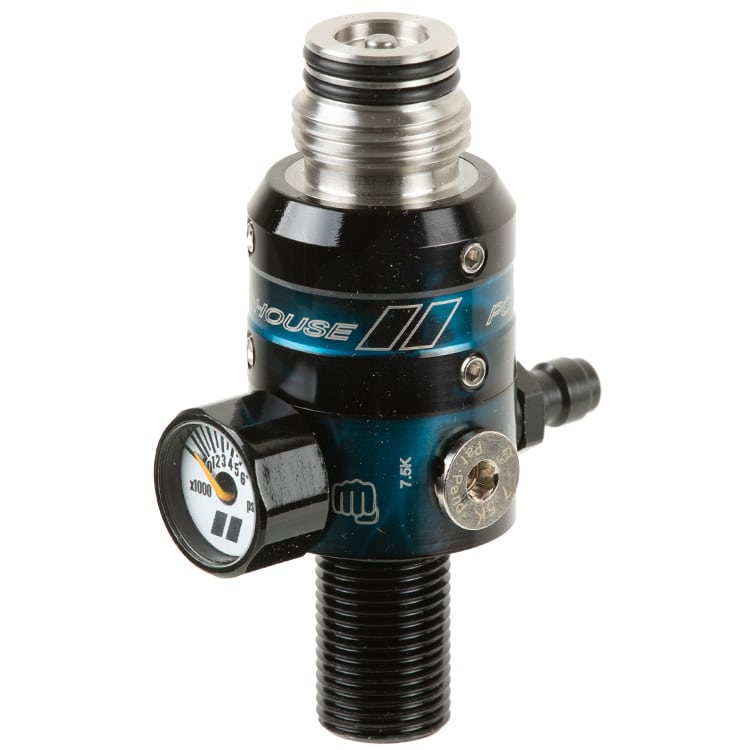 PowerHouse TKO Paintball HP Regulator (300Bar/4500PSI) BLACK/BLUE ACID
