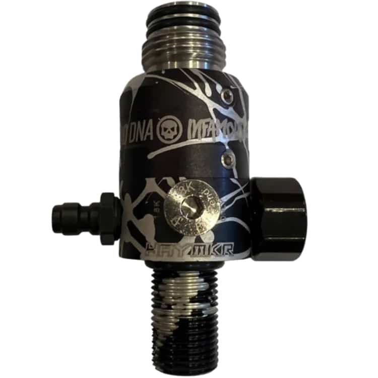 PowerHouse TKO Paintball HP Regulator (300Bar/4500PSI) BLACK/SILVER SPLASH