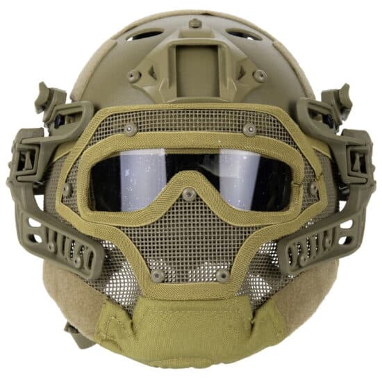 DELTA_SIX_Tactical_Fast_PJ_Steel_Wire_Helm_fuer_Airsoft_oliv_front
