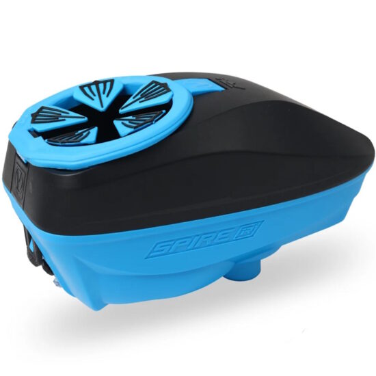 Virtue_Spire_IR2_Paintball_Hopper_Loader_Black_Cyan_side.JPG