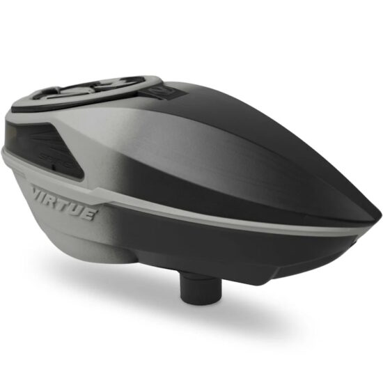 Virtue_Spire_V_Paintball_Hopper_Loader_silver_Black_Fade_front.JPG