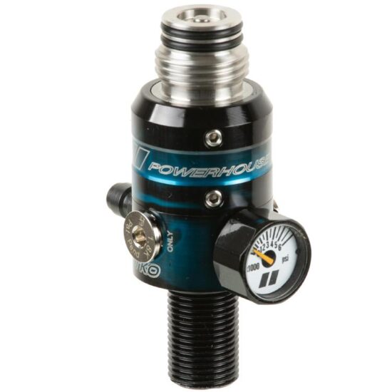 PowerHouse_TKO_Paintball_HP_Regulator_300Bar_4500PSI_BLACK_BLUE_ACID_side