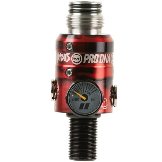 PowerHouse_TKO_Paintball_HP_Regulator_300Bar_4500PSI_BLACK_RED_ACID_WASH_front