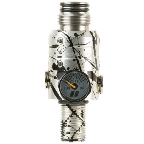 PowerHouse_TKO_Paintball_HP_Regulator_300Bar_4500PSI_SILVER_BLACK_SPLASH_front